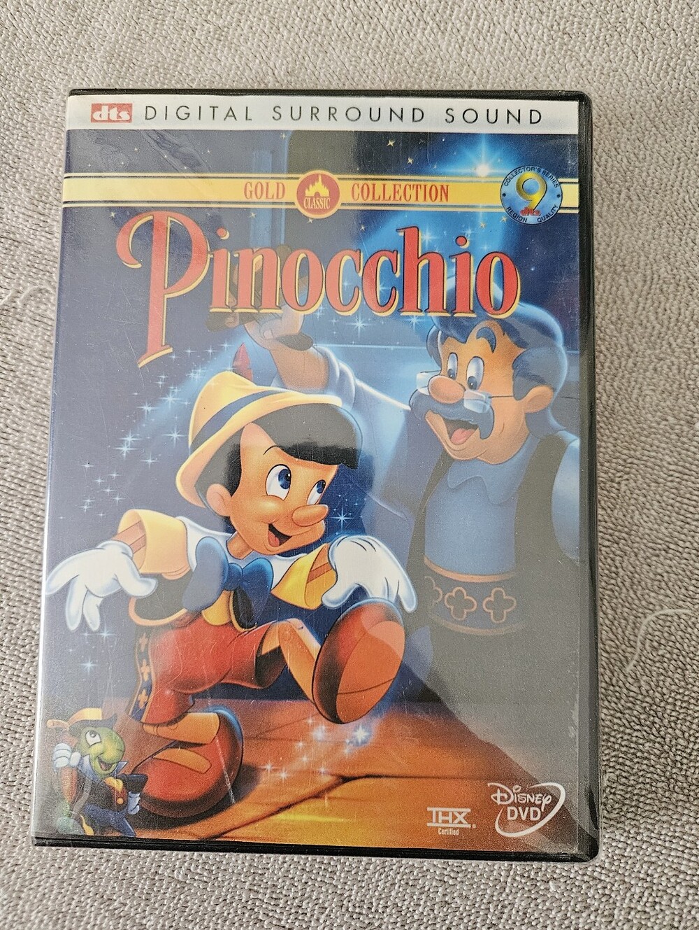 NIP Disney Pinocchio DVD — Blue, Red, Yellow Cover